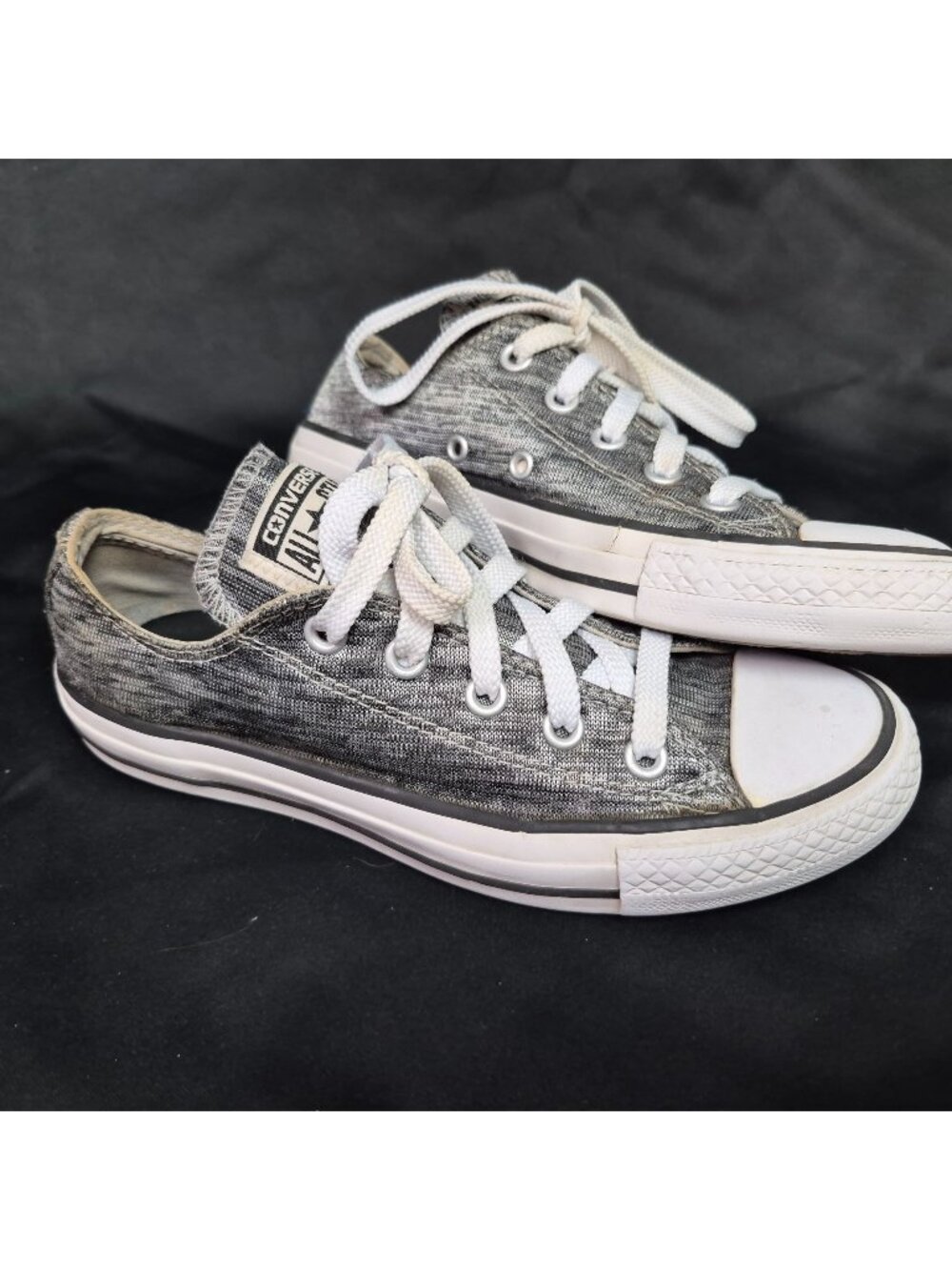 Converse All Star Women's Low Top Lace Up Marled Heather Gray Sneakers Sz 6